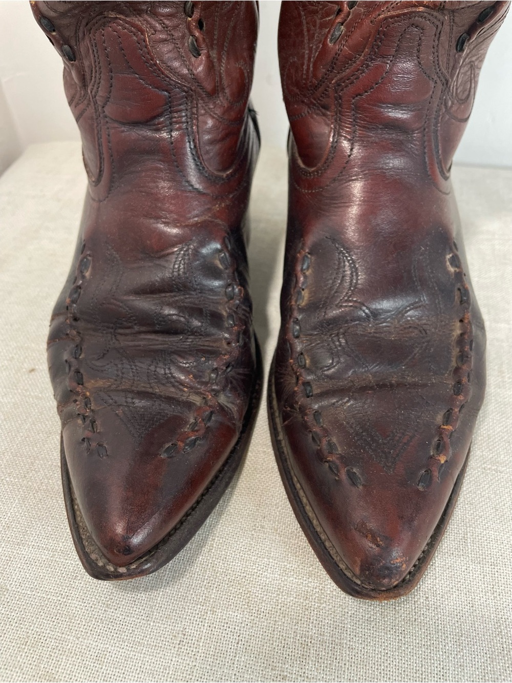 Vintage Acme 1970s-80s Burgundy/Oxblood Acme Bucklace Western Cowboy Boots - Picture 6 of 14